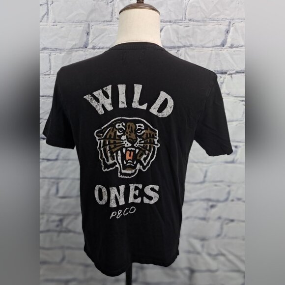 P&Co Men's T-Shirt Tee 'Wild Ones' Graphic Black Tiger Size Small - Picture 1 of 11